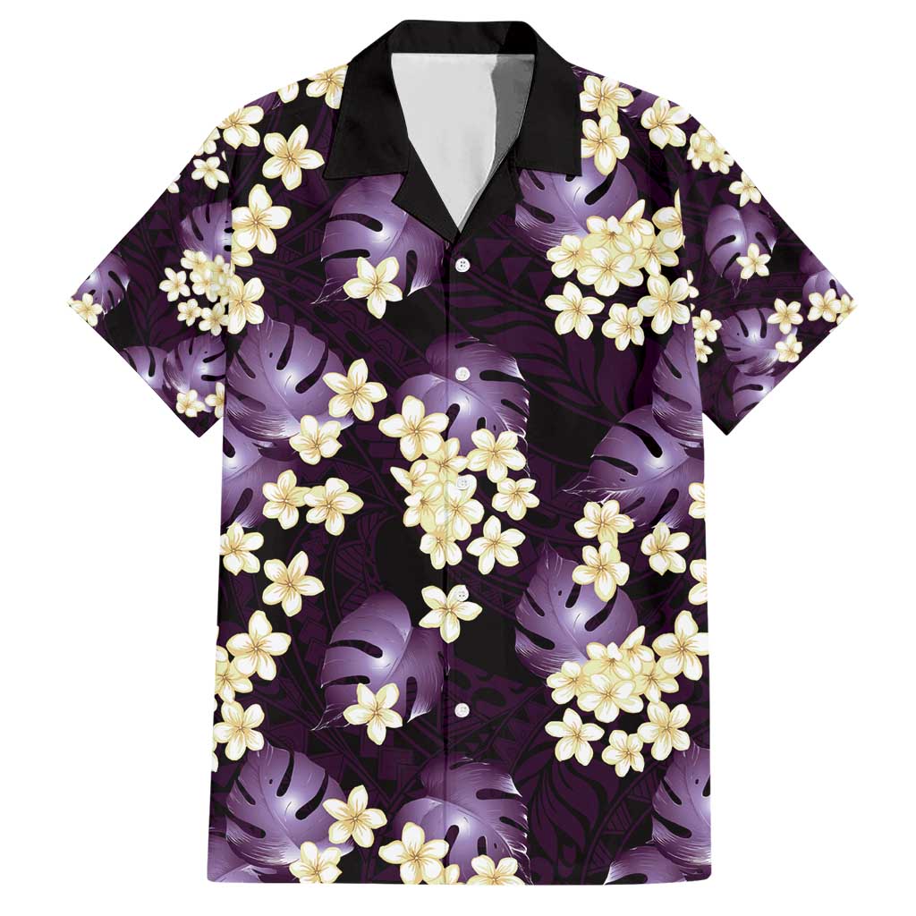 Purple Tropical Hawaii Hawaiian Shirt Seamless Monstera Plumeria Hawaiian Pattern LT14 Purple - Polynesian Pride