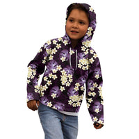 Purple Tropical Hawaii Kid Hoodie Seamless Monstera Plumeria Hawaiian Pattern LT14 - Polynesian Pride