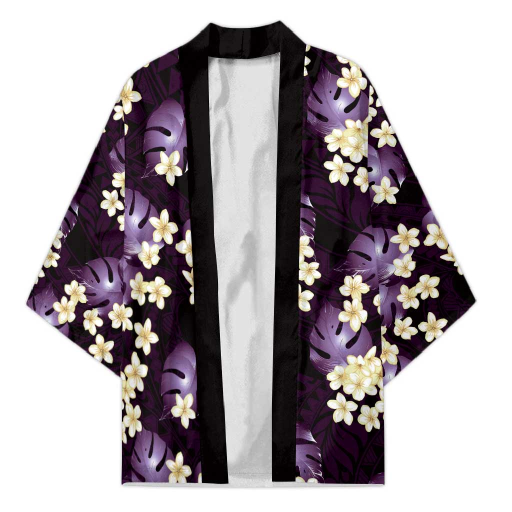 Purple Tropical Hawaii Kimono Seamless Monstera Plumeria Hawaiian Pattern - Polynesian Pride