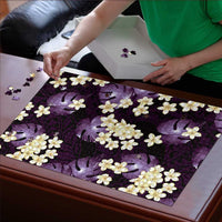 Purple Tropical Hawaii Puzzle Seamless Monstera Plumeria Hawaiian Pattern - Polynesian Pride