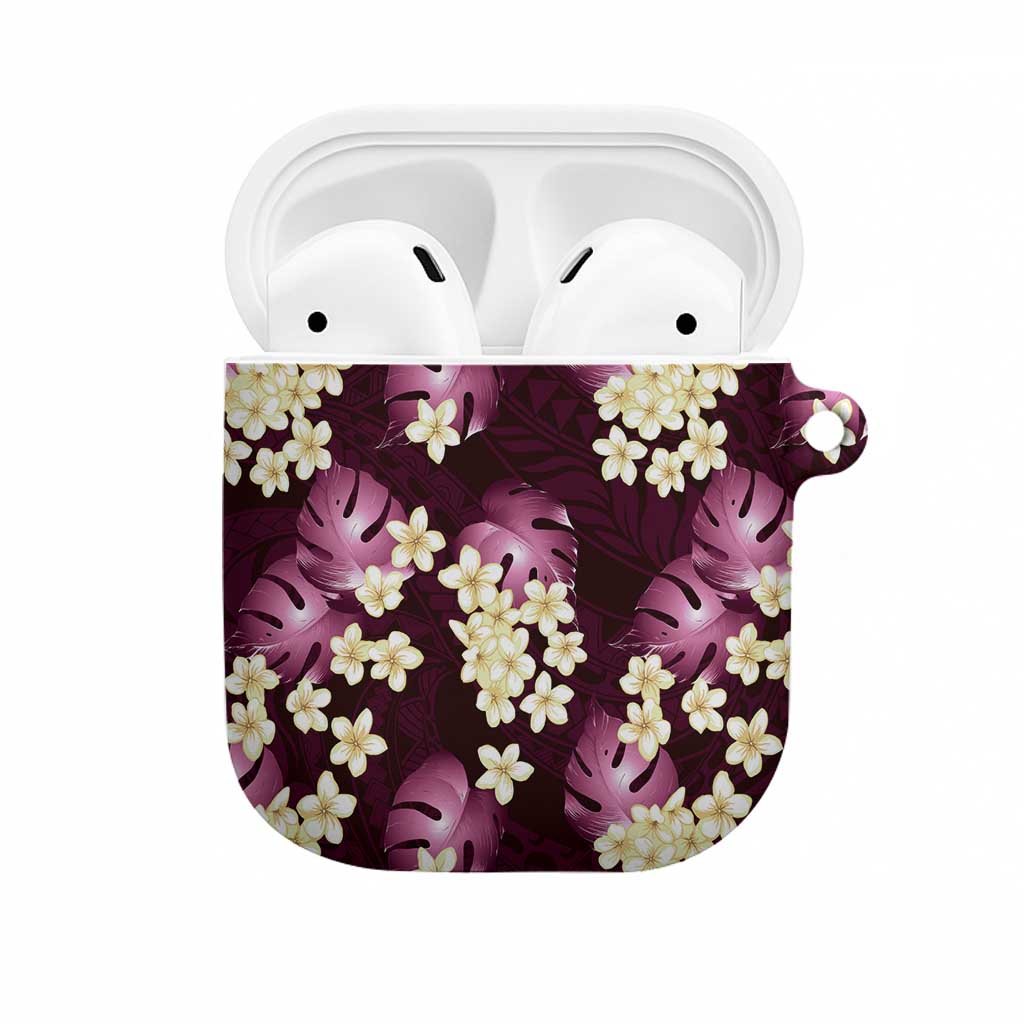 Pink Tropical Hawaii AirPods Case Seamless Monstera Plumeria Hawaiian Pattern - Polynesian Pride