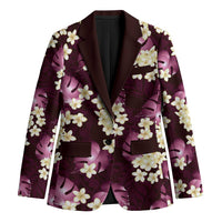 Pink Tropical Hawaii Blazer Seamless Monstera Plumeria Hawaiian Pattern - Polynesian Pride