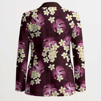 Pink Tropical Hawaii Blazer Seamless Monstera Plumeria Hawaiian Pattern - Polynesian Pride