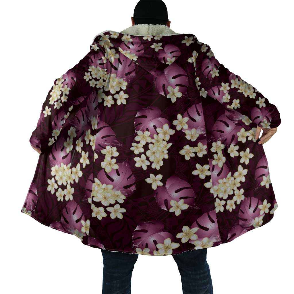 Pink Tropical Hawaii Cloak Seamless Monstera Plumeria Hawaiian Pattern - Polynesian Pride