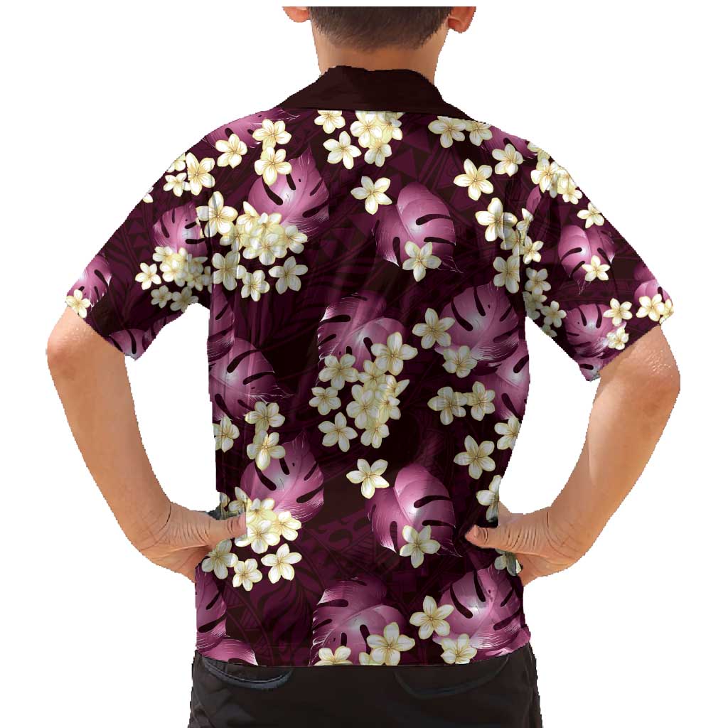Pink Tropical Hawaii Family Matching Mermaid Dress and Hawaiian Shirt Seamless Monstera Plumeria Hawaiian Pattern LT14 - Polynesian Pride