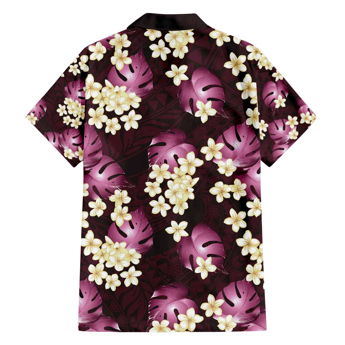 Pink Tropical Hawaii Family Matching Off The Shoulder Long Sleeve Dress and Hawaiian Shirt Seamless Monstera Plumeria Hawaiian Pattern LT14 - Polynesian Pride