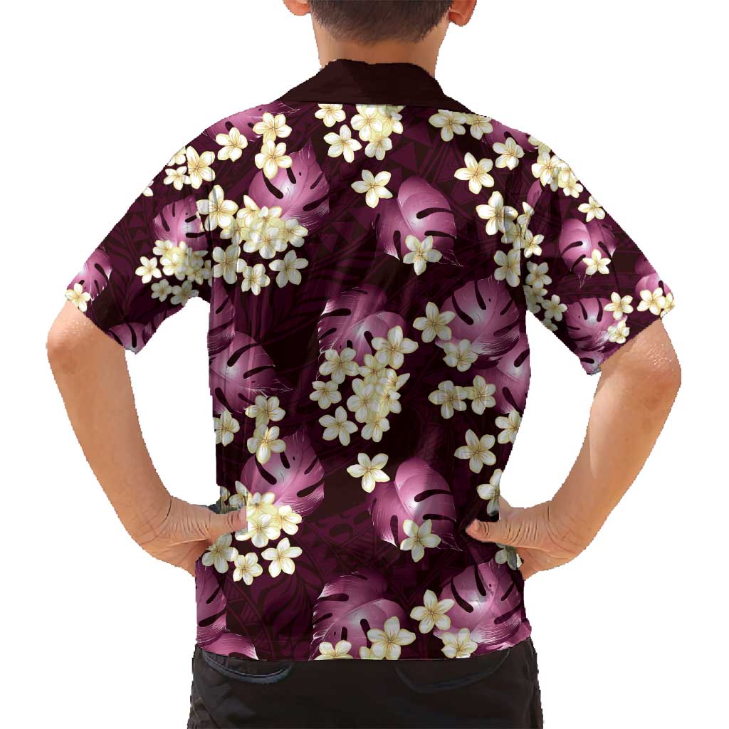 Pink Tropical Hawaii Family Matching Puletasi and Hawaiian Shirt Seamless Monstera Plumeria Hawaiian Pattern - Polynesian Pride