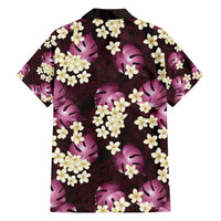 Pink Tropical Hawaii Family Matching Tank Maxi Dress and Hawaiian Shirt Seamless Monstera Plumeria Hawaiian Pattern LT14 - Polynesian Pride