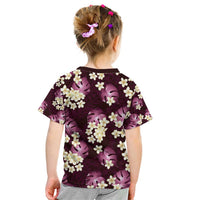 Pink Tropical Hawaii Kid T Shirt Seamless Monstera Plumeria Hawaiian Pattern LT14 - Polynesian Pride