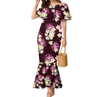 Pink Tropical Hawaii Mermaid Dress Seamless Monstera Plumeria Hawaiian Pattern LT14 Women Pink - Polynesian Pride