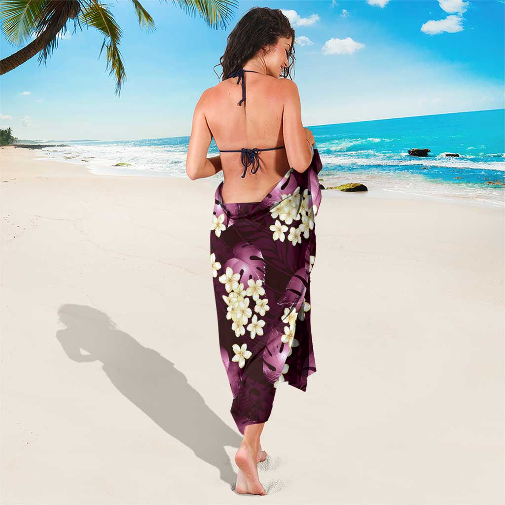 Pink Tropical Hawaii Sarong Seamless Monstera Plumeria Hawaiian Pattern - Polynesian Pride