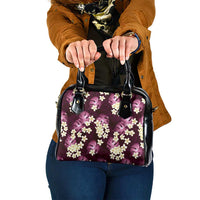 Pink Tropical Hawaii Shoulder Handbag Seamless Monstera Plumeria Hawaiian Pattern - Polynesian Pride