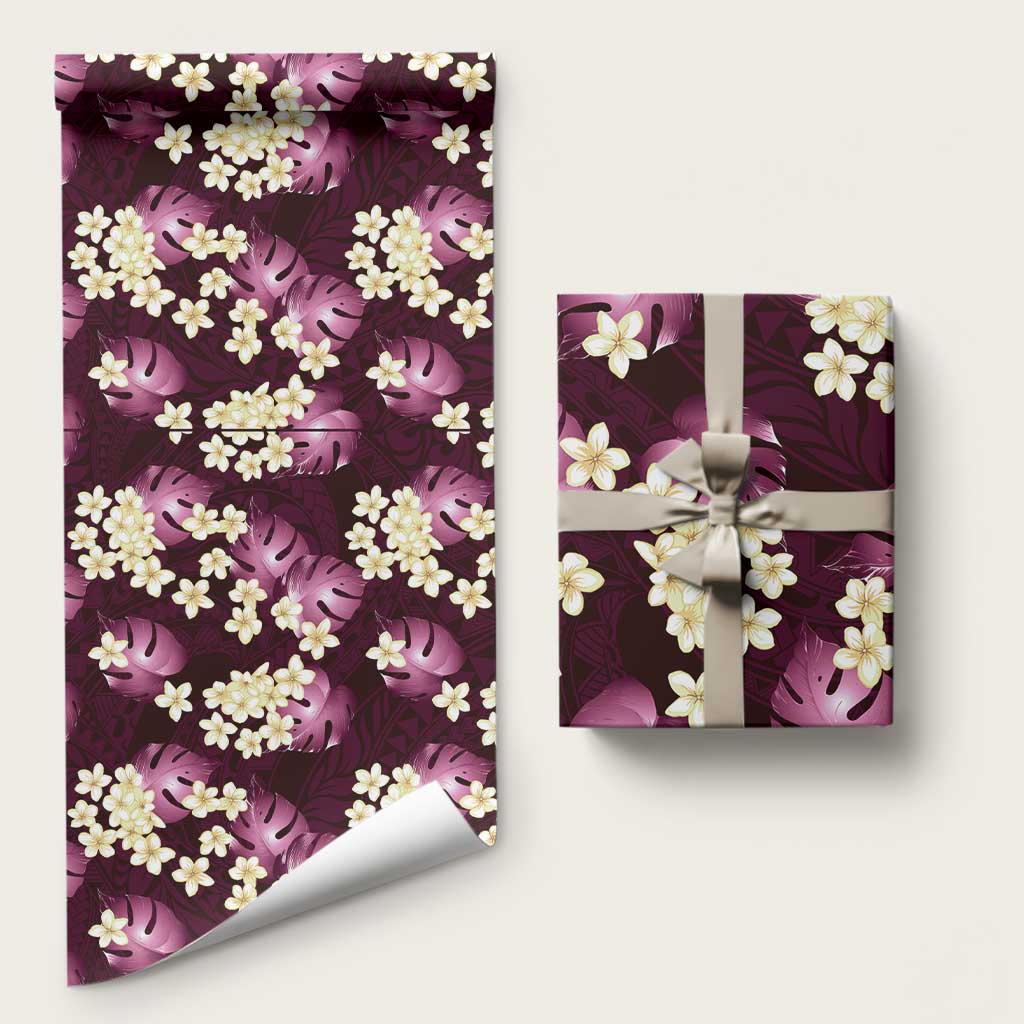 Pink Tropical Hawaii Wrapping Paper Seamless Monstera Plumeria Hawaiian Pattern - Polynesian Pride