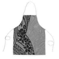 Black Gray Polynesia Tropical Flowers Apron LT14 Gray - Polynesian Pride