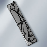 Black Gray Polynesia Tropical Flowers Auto Sun Shade LT14 - Polynesian Pride