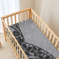 Black Gray Polynesia Tropical Flowers Baby Bed Cover LT14 - Polynesian Pride
