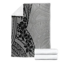Black Gray Polynesia Tropical Flowers Blanket LT14 - Polynesian Pride