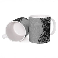 Black Gray Polynesia Tropical Flowers Ceramic Mug LT14 - Polynesian Pride