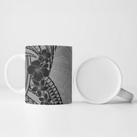 Black Gray Polynesia Tropical Flowers Ceramic Mug LT14 - Polynesian Pride
