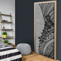 Black Gray Polynesia Tropical Flowers Door Cover LT14 - Polynesian Pride