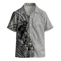 Black Gray Polynesia Tropical Flowers Kid Hawaiian Shirt LT14 - Polynesian Pride