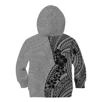 Black Gray Polynesia Tropical Flowers Kid Hoodie LT14 - Polynesian Pride
