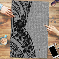Black Gray Polynesia Tropical Flowers Puzzle LT14 Gray - Polynesian Pride