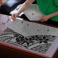 Black Gray Polynesia Tropical Flowers Puzzle LT14 - Polynesian Pride