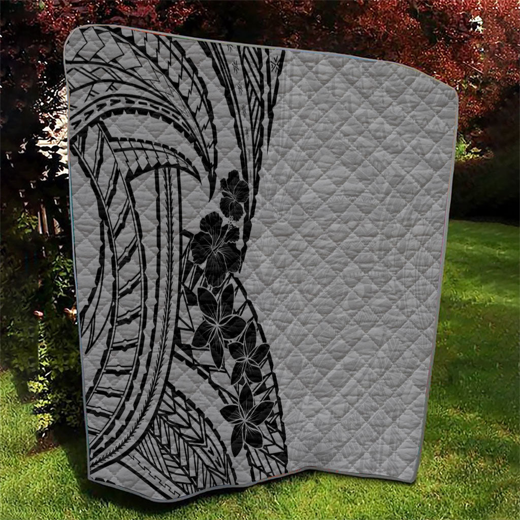 Black Gray Polynesia Tropical Flowers Quilt LT14 - Polynesian Pride