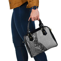 Black Gray Polynesia Tropical Flowers Shoulder Handbag LT14 - Polynesian Pride