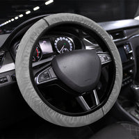 Black Gray Polynesia Tropical Flowers Steering Wheel Cover