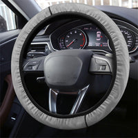 Black Gray Polynesia Tropical Flowers Steering Wheel Cover