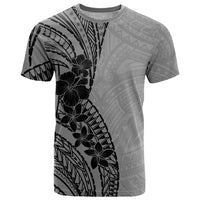Black Gray Polynesia Tropical Flowers T Shirt LT14 Gray - Polynesian Pride