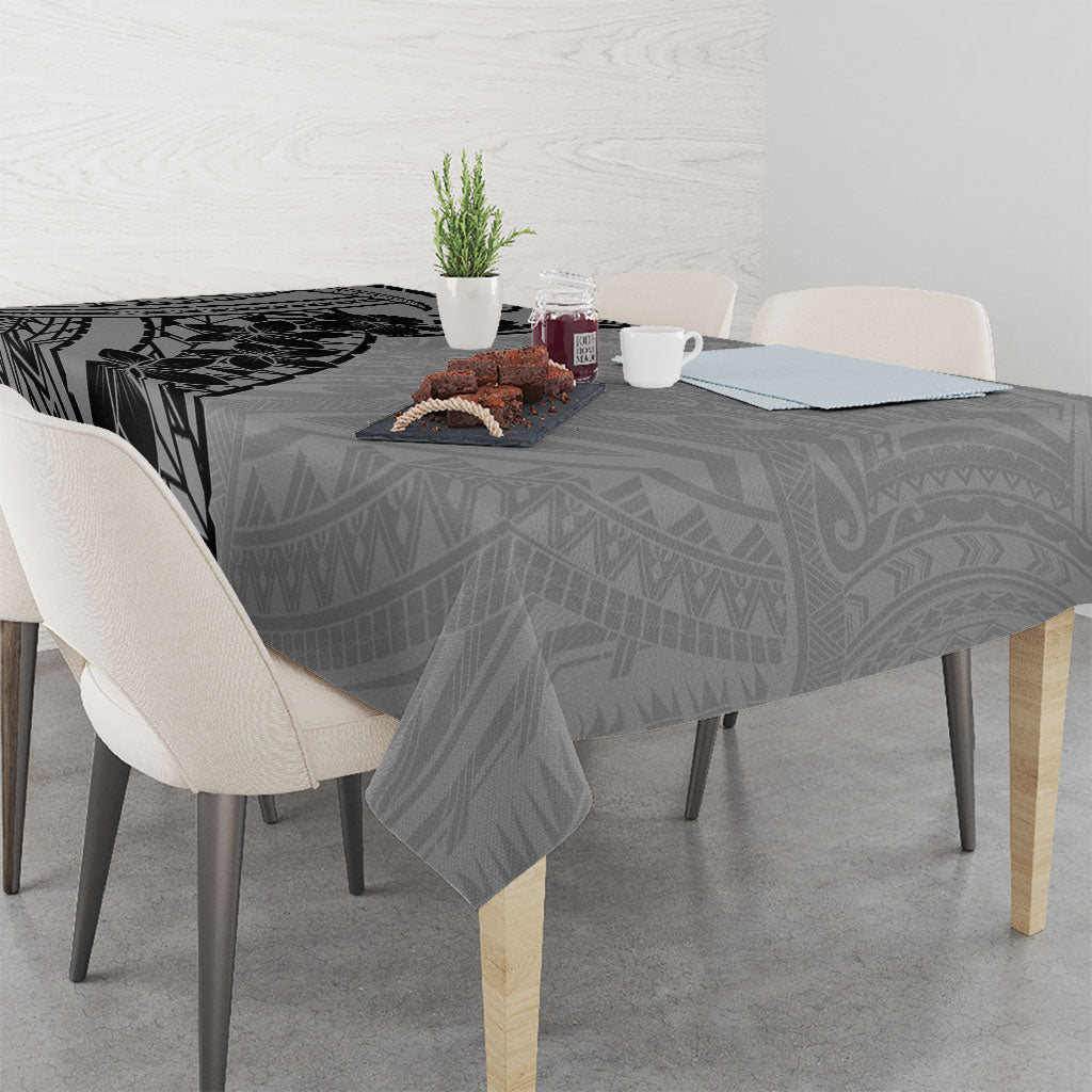 Black Gray Polynesia Tropical Flowers Tablecloth LT14 - Polynesian Pride