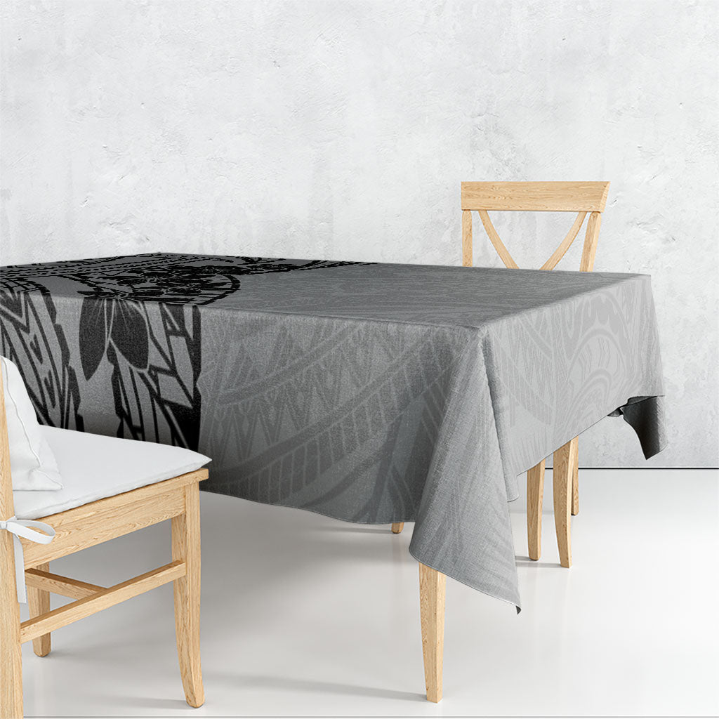 Black Gray Polynesia Tropical Flowers Tablecloth LT14 - Polynesian Pride