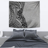 Black Gray Polynesia Tropical Flowers Tapestry LT14 - Polynesian Pride
