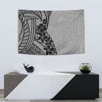 Black Gray Polynesia Tropical Flowers Tapestry LT14 - Polynesian Pride