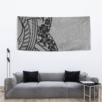 Black Gray Polynesia Tropical Flowers Tapestry LT14 - Polynesian Pride