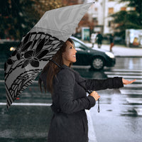 Black Gray Polynesia Tropical Flowers Umbrella LT14 - Polynesian Pride