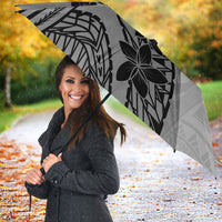 Black Gray Polynesia Tropical Flowers Umbrella LT14 - Polynesian Pride