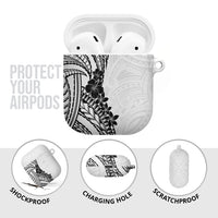 Black White Polynesia Tropical Flowers AirPods Case LT14 - Polynesian Pride