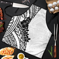 Black White Polynesia Tropical Flowers Apron LT14 White - Polynesian Pride