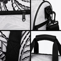 Black White Polynesia Tropical Flowers Duffle Bag LT14 - Polynesian Pride