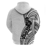 Black White Polynesia Tropical Flowers Hoodie LT14 - Polynesian Pride