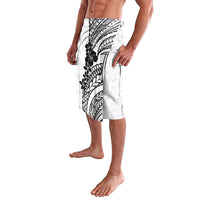 Black White Polynesia Tropical Flowers Lavalava