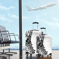 Black White Polynesia Tropical Flowers Luggage Cover LT14 - Polynesian Pride