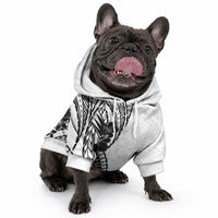 Black White Polynesia Tropical Flowers Pet Hoodie LT14 - Polynesian Pride