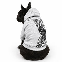 Black White Polynesia Tropical Flowers Pet Hoodie LT14 - Polynesian Pride