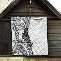 Black White Polynesia Tropical Flowers Quilt LT14 - Polynesian Pride