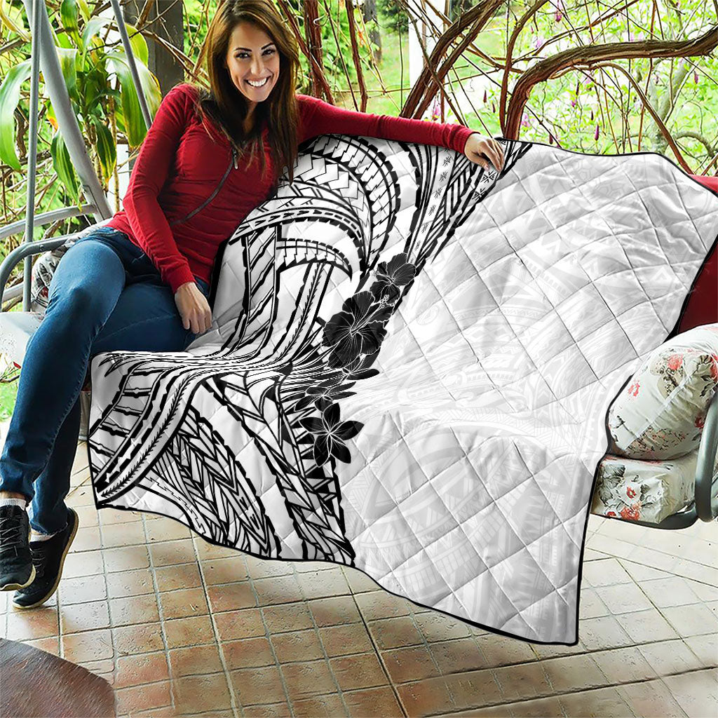Black White Polynesia Tropical Flowers Quilt LT14 - Polynesian Pride